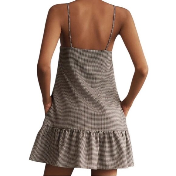 Maeve Square Neck Houndstooth Mini Dress - Picture 4 of 10